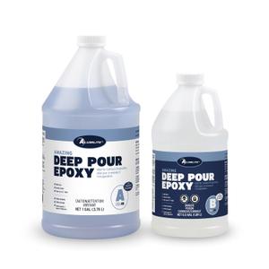 Alumilite Amazing Deep Pour Epoxy Resin Kit (1.5 Gal) Crystal Clear High-Gloss Food Safe Liquid Glass Casting Resin, Ideal for 2" Pour, Live Edge Tables, River Tables, Tabletop, Encapsulations & More
