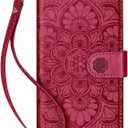 Wallet Case for iPhone 15,[RFID Blocking] 3 Card Holder with Credit Card Slot Magnetic Protective Flip Leather Cover for iPhone 15 (Red)