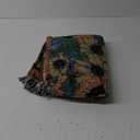 Boho Throw Blanket Reversible Cotton Bohemian Tapestry Hippie Room Decor Double Sided (Boho Flower Dark 50"x60")