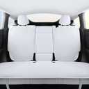 Rear Car Seat Covers for Tesla Model Y Juniper 2025 2020-2024 Breathable Interior Seat Cushion Protector All Season Protection (Without Logo) (White Ice Silk)
