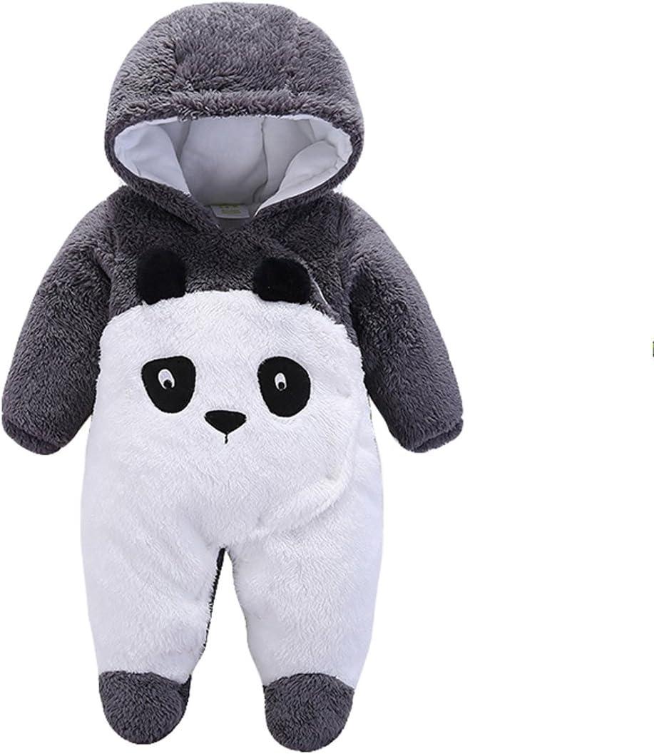 Gaorui Newborn Baby Jumpsuit Outfit Hoody Coat Winter Infant Rompers Toddler Clothing Bodysuit Cartoon (Black, M)