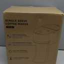 Mini Single Serve Coffee Maker for K Cup and Ground Coffee, Fast Brew One Cup Coffee Machine with Descaling Reminder and Water Window, 6 to 12 oz. Brew Sizes, White (9.45 Inches)