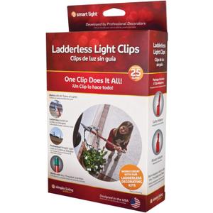 Simple Living Products Smart Ladderless Light Clips (Box of 25), White