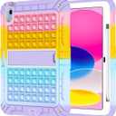 XZC Case for iPad (A16) 11th Generation 11 Inch 2025/ iPad 10th Generation 10.9 Inch 2022, Heavy Duty Shockproof Rugged Protective Case for iPad 10.9 Inch 2022 Release (Rainbow 2)