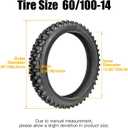 FVRITO 60/100-14 2.50-14 14 inch Front Tire and Inner Tube for 90cc 110cc 125cc SSR CRF XR70 CR60R KLX110 KX60 DRZ DS80 JR80 RM50 PW80 TTR90 YZ60 65SX Off Road Motocross Pit Dirt Bike