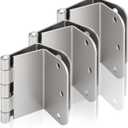 Haidms 2 Pack Offset Hinges 3.5 Inch Satin Nickel Swing Clear Offset Door Hinge with 5/8'' Radius Corner for Heavy Duty Exterior Interior Doors