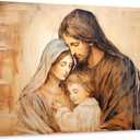 ARTZGX Holy Family Picture Virgin Mary and Jesus Canvas Wall Art Catholic Religious Christian Painting for Churches Decor Frame(Holy Family - B 20.00" x 30.00")