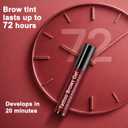 2 x Easy Peel Off Tattoo Eyebrow Gel,Natural Dark Brown Eyebrow Tint, Last Up to 3 Days Waterproof, Transfer-Proof & Sweatproof Formula for All Skin Types-2PCS