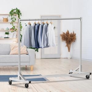 Simple Houseware Industrial Grade Z-Base Garment Rack, 400lb Load with 62in extra long bar