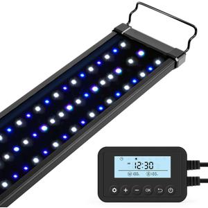 NICREW 24W Saltwater Aquarium Light, Marine LED Reef Light for Corals, Programmable Timer Controller, 24 to 30-Inch