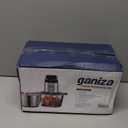 Ganiza Food Processor, 2-Speed Food Chopper Meat Grinder with 8 Cup Stainless Steel & 8 Cup Glass Bowls, Upgraded Button & Smart Overheat Protection Light - Includes Clean Brush, 2 Sets of Blades (Silver)