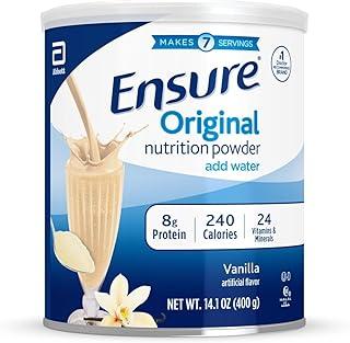 Ensure Original Vanilla Nutrition Powder | Vanilla Protein Powder | Small Meal Replacement Shake Mix | 8g Protein, 24 Vitamins & Minerals | Immune Health | 14.1 oz,6 Pack, BB 1 July 2026