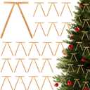 2 x 60 Pcs Khaki Christmas Velvet Bows for Christmas Tree, 5x7 Inch Pre-Tied Vintage Ribbon Bows Ornaments for Gift Wrapping Wreaths Garland Xmas Holiday Dcor (3/8")