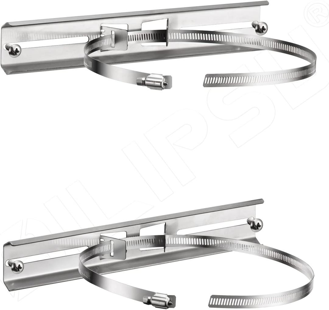QILIPSU Pole Mounting Kits, 304 Stainless Steel 11.4" x 1.9" Brackets with Adjustable 28 Inch Clamps for Electrical Boxes, Devices, and Outdoor Applications