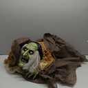 Haunted Hill Farm Talking Hunchback Witch, Halloween Animatronic with Movement and Lights for Battery Operated Scary Indoor or Covered Outdoor Halloween Decorations, Creepy Halloween Prop
