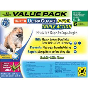 Hartz UltraGuard Pro Flea & Tick Topical Dogs & Puppies Treatment & Prevention, 6 Months, 5-14 lbs