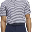 adidas Golf Men's Ultimate365 Stripe Polo Shirt, White/Collegiate Navy, Medium