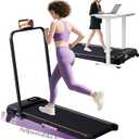 Folding Foldable Walking Pad Treadmill with Handle Bar and Adjustable Incline, 3.5HP Portable Electric Treadmills with Handles for Home Small, Home Treadmills with Incline, 0.6-7.6MPH, 350LBS