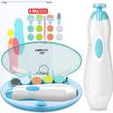 Baby Nail Clippers, FANSIDI Safe Baby Nail Trimmer Baby Nail File Electric with 10 Filing Pads 8 Sandpapers for Newborn Infant Toddler or Adult Toes Fingernails Care - AA Battery Operated (White/Blue)
