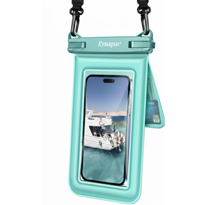 [Up to 8.5''] Floating Waterproof Phone Pouch 2 Pack, IPX8 Double Space Waterproof Phone Case with Lanyard for iPhone 17 16 15 Pro Max, Galaxy S25 Ultra, Cellphone Dry Bag Beach Cruise Ship Essentials (Green)