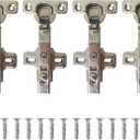 LIKERAINY 95 Degree Full Overlay Hinges 26mm with Damper Soft Closing Kitchen Cabinet Cupboard Wardrobe Door Hinge Pack of 4