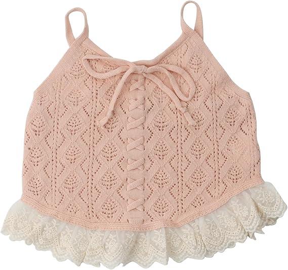 HOOLCHEAN Baby Girls Summer Thin Knit Wide Camisole Shirt Toddler Swing Top 110CM