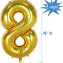 4 x Tellpet Gold Number 18 Balloon, 40 Inch