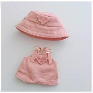 17cm Clothes Set(NO Doll), Hat & Overalls Set for 17cm Accessories Suit,Cute Stylish Clothing Suit for Doll Dress up (Pink)Pack of 5