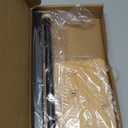 ZCDCP Hand Towel Holder Stand, T-Shape Stainless Steel Towel Rack for Bathroom Countertop with Wood Base, Black Freestanding Hand Towel Holder