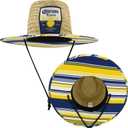 Corona Extra Sun Hat, Adult Large Wide Brim Straw Lifeguard Cap for Men and Women, Beach and Pool Accessories (Stripes)