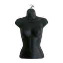 Female Mannequin Torso Hollow Back Body Stackable Dress Form with Hanging Hooks for Tshirt Display, Countertop, Craft Shows, Photos and Design, S-M Clothing Size (Black, Set of 2)