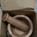 Samhita Handmade Acacia Wood Mortar and Pestle Perfect for Grinder for Herbs, Garlic, Walnut Spices & Kitchen Essentials Usage