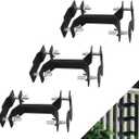 Homydom Deck Umbrella Clamp Outdoor Universal Patio Umbrella/Torch Mount Holder Attaches to Railing Maximizing Patio Space, 3 Pack Black (Use for an umbrella shaft up to 2 inch thick)