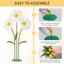 Mverse Giant Standing Flowers with Heavy Duty Base, 5-7ft Life Size Artificial Paper Dasiy Decorations for Wedding Backdrop, Nursery Wall Decor & Luxury Party Photo Booth Props (White)