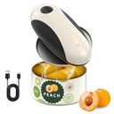 CIRCLE JOY Electric Can Opener, One-Touch Automatic Can Opening with Smooth Edges, Food Safety Handheld Battery-Operated Can Opener for Kitchen and Seniors, Black