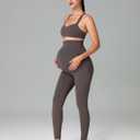 Colorfulkoala Womens Dreamlux Maternity Leggings Over The Belly 25" / 28" Inseam Soft Workout Activewear Yoga Pregnancy Pants (Brown, XS)