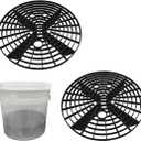 Car Wash Bucket Inserts - 2 PCS Plastic Grit Trap for Vehicle Detailing, Auto Dirt Collectors, Fits 12 Inch Diameter Bucket, Universal Car Accessories (Black)