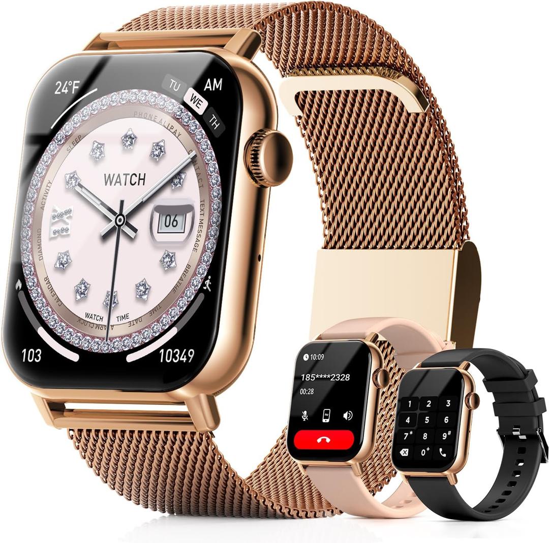 Smart Watches for Women, 1.83'' HD Fitness Tracker with Answer/Make Calls, Heart Rate/Sleep/SpO2 Monitor, 120+ Sport Modes, IP68 Waterproof, Compatible iPhone/Samsung/Android
