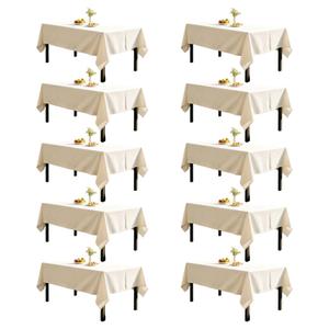 DRESSMAKER 10 Pack Ivory Table Cloth Rectangle 70X120 Inch Fit 8FT Table