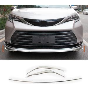 ERIDANUS Auto Accessories Fit for Toyota Sienna LE/XLE/Limited/Platinum 2025 2024 2023 2022 2021 Front Bumper Guard Protector Cover Trims (Matte Silver) Stainless Steel 3 PCS