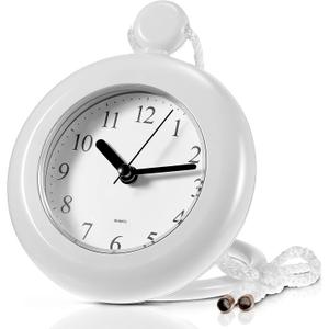 Weewooday Waterproof Bathroom Clock Small Digital White Shower Wall Clock with Easy Reading Face for Bathroom Pool Supplies(Lanyard)