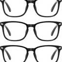 CCVOO Mix & Match Reading Glasses for Women - Lightweight, Comfortable Fit, Clear Vision - Blue Light Blocking (Black)