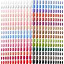 Maitys 720 Pieces 30 Sets Medium Square False Nails Artificial Ballerina Glossy Press on Nails Solid Color Coffin Fingernail for Women Girls Accessories(Fresh Colors)