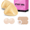 Mearter Ultra Push up Sticky Bra Pads Inserts | Double Sided Adhesive Bra Inserts | Stick on Bra for Sports Bra Swimsuit (Medium, Beige)