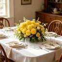 Kimura's Cabin 20pcs Fake Chrysanthemum Artificial Flowers Faux Silk Mums with Stem Balls Flowers for Vase Fillers Easter Home Table Floral Arrangements Wedding Party DIY Decoration(Yellow)