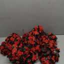 12 Pcs 100 ft Flower Garland Artificial Rose Vine with Green Leaves Hanging Artificial Flower Vines Ivy Garlands Wall Garden Decor for Room Wedding Birthday Arch Decor(Red)