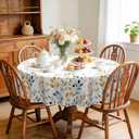 Eikione Round Tablecloth 60inch, Colorful Leaves Tablecloth Waterproof and Wrinkle-Free, Table Covers, Summer Decorations for Home Dining
