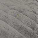 Smoofy Fluffy Queen Comforter Set 3 Pieces - Light Grey Fleece Fluffy Comforter Queen Set, Luxury Fuzzy Queen Bed Set, Soft &Warm Bed Comforter All Season, Heavy Queen Bedding with 2 Pillow Cases