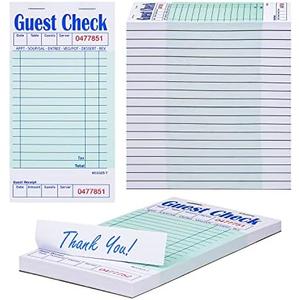 Methdic Guest Checks Server Note Pads 1000 Orders Waitress Notepad for Restaurants (20 Books)