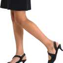 mysoft Women's Dress Shoes Low Heels 2 inch Kitten Pumps Slingback Wedding Party Medium/Wide Width Shoes (Black Glitter)